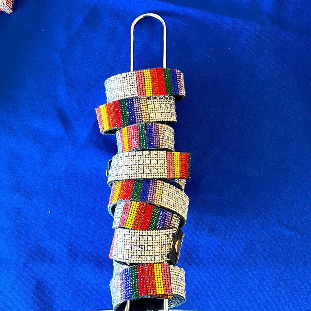 Multicolored Rhinestone Stackable Pride Bracelet